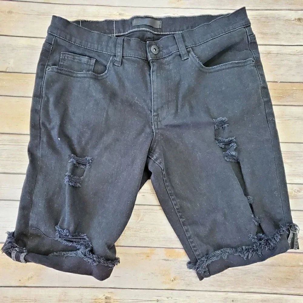 Rails Ripped Denim Jean Shorts Black Men Size 31 cotton blend